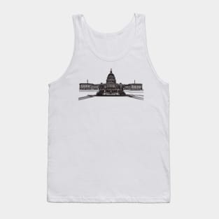 Washington Dc Capitol Building Minimalist Drawing Tank Top